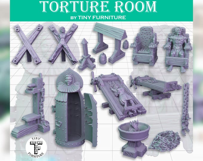 Torture Room Furniture - Science Fiction Space Theme - 28mm/32mm - Tiny Furniture - UNPAINTED