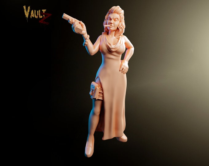 Lisa Noir Survivor - 32mm - VaultZ - For games like Zombicide, This Is Not A Test, County Road Z