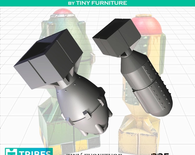 Atomic Bombs -  Fat Man and Little Boy - 28mm/32mm - Tiny Furniture