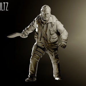 Survivor Bill with Blade - 32mm - VaultZ - For games like Zombicide, This Is Not A Test, County Road Z
