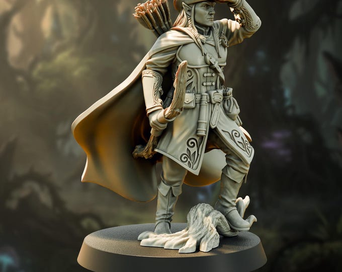 Elven Forest Ranger - 28/32mm - The Printing Goes Ever On - Dungeons and Dragons - Pathfinder - Fantasy