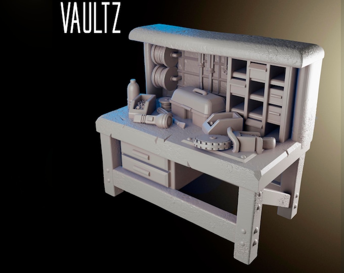 Survivor's Workbench - 32mm - VaultZ - For games like Zombicide, This Is Not A Test, County Road Z