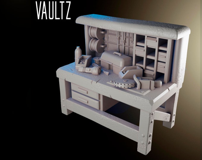 Survivor's Workbench - 32mm - VaultZ - For games like Zombicide, This Is Not A Test, County Road Z