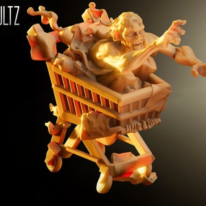 Zombie Shopping Cart - 32mm - VaultZ - For games like Zombicide, This Is Not A Test, County Road Z
