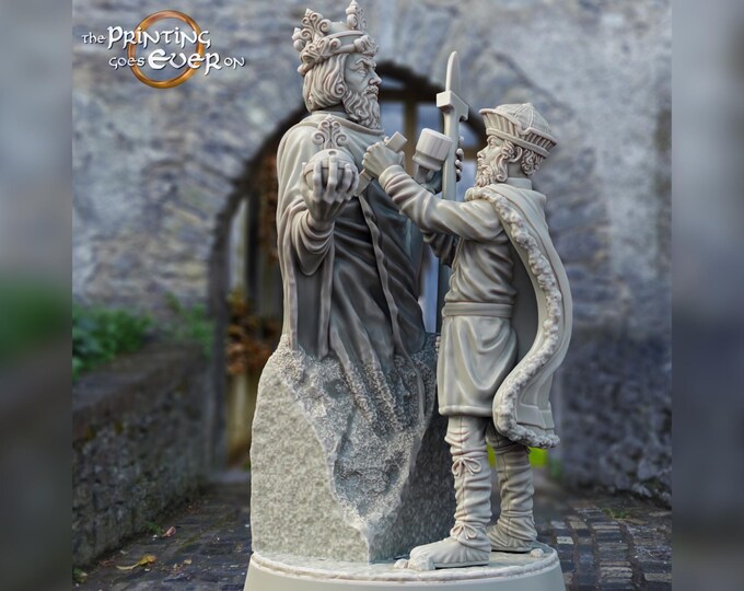 Sculptor with Statue - 28mm - The Printing Goes Ever On - Dungeons and Dragons - Pathfinder - Fantasy