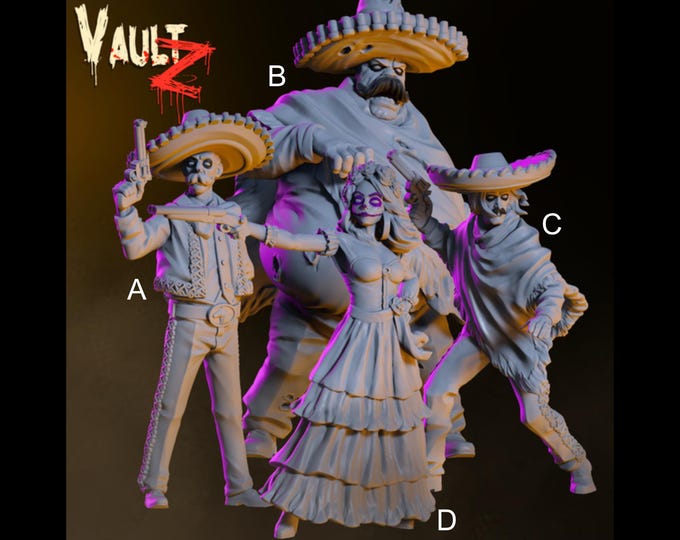 Dia De Los Muertos 2 - 32mm - VaultZ - For games like Zombicide, This Is Not A Test, County Road Z