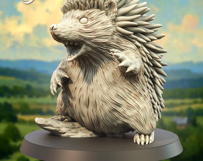 Giant Hedgehog - fits 50mm base - 28mm - The Printing Goes Ever On - Dungeons and Dragons - Pathfinder - Fantasy