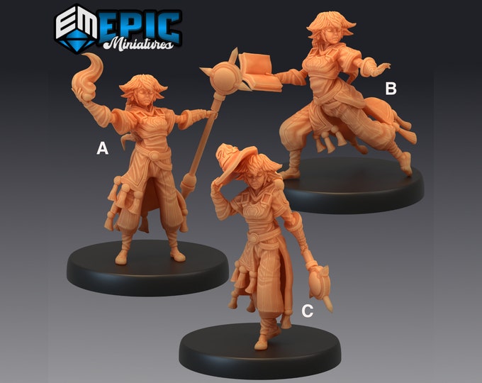 Female Half Gnome Mage - 28mm - Epic Miniatures