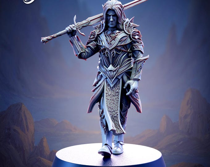 Drow Warrior - 28/32mm - The Printing Goes Ever On - Dungeons and Dragons - Pathfinder