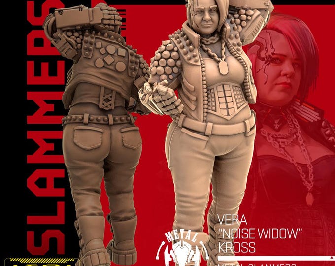 Vera "Noise Widow" Kross (2 poses available) - 28/32mm - Unit9 - Metal Slammers -  Cyberpunk/science Fiction/Futuristic/Cybernetics mini