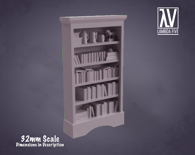Tall Bookshelf  - 32mm - Lambda5 - Retro 80s scenery and scatter! Or modern, it could be modern!
