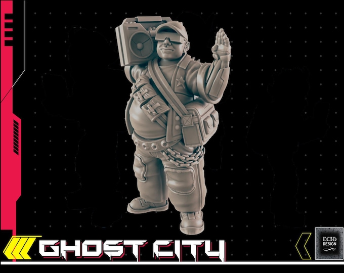 Boom Box Rocker - Cyberpunk Theme - 28mm or 32mm - Ghost City