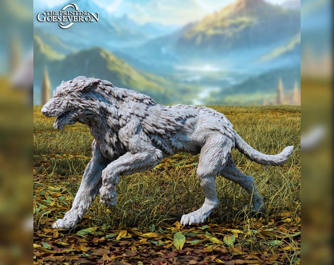 Haelor the Giant Irish Wolfhound - 28mm - The Printing Goes Ever On - Tales Of The Radiant Shores - Fantasy