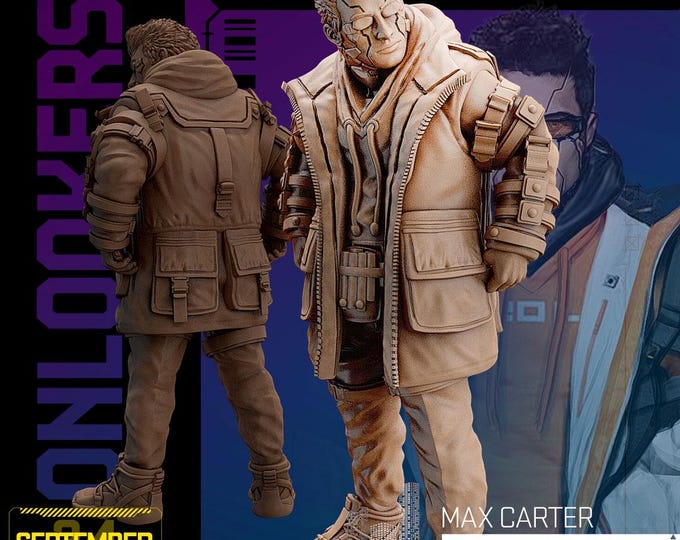 Max Carter - 28/32mm - Unit9 - Sleepless City Onlookers - Cyberpunk/science Fiction/Cybernetics