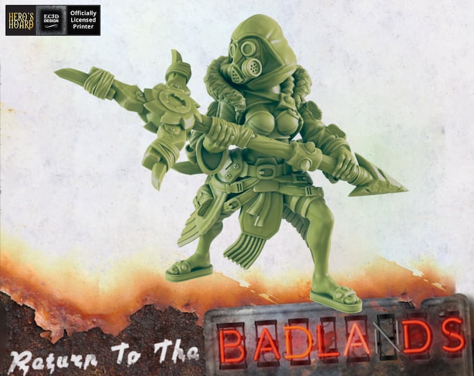 Wasteland Female Preacher - 28 or 32mm - Post-Apocalyptic - Return To The Badlands - EC3D Designs - For Games like Fallout Wasteland Warfare