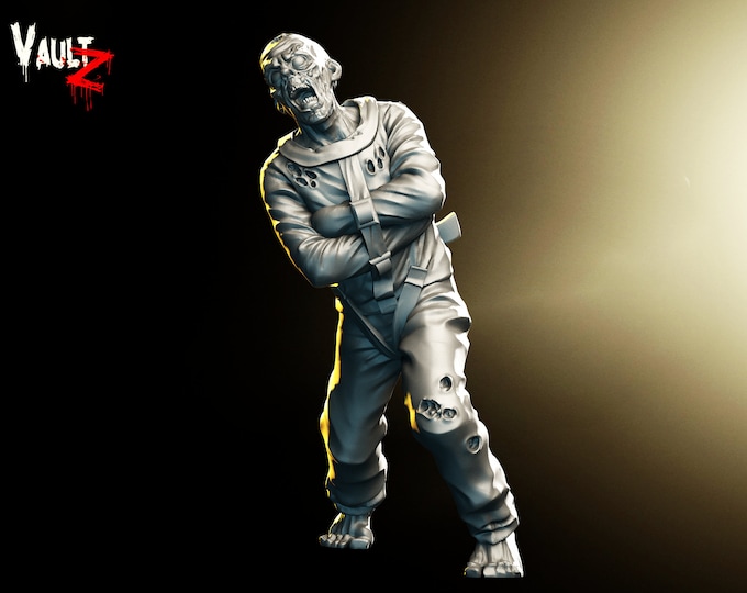 Crazy Straitjacket Zombie - 32mm - VaultZ - For games like Zombicide, This Is Not A Test, County Road Z