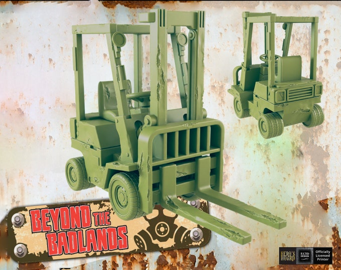 Wasteland Small Forklift - Post-Apocalyptic - 28mm or 32mm - EC3D Designs - Beyond The Badlands