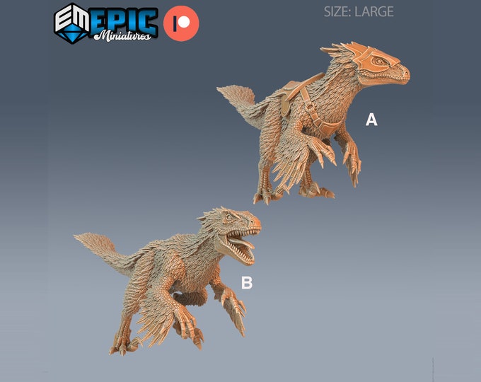 Velociraptor - 28mm Scale - Epic Miniatures - That mount pose just might make it past the first marker...