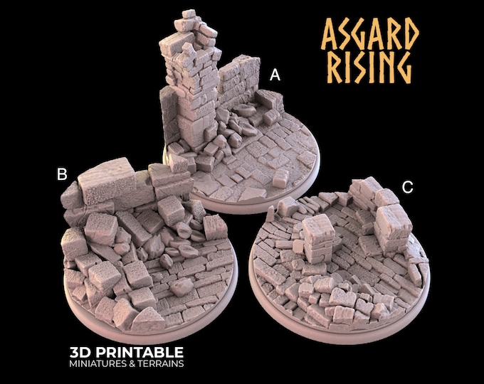 Ruins Bases - 50mm - Asgard Rising