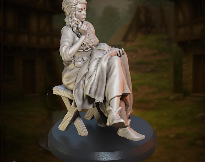 Abigail the Seamstress - 28/32/35mm - Great Grimoire - Dungeons and Dragons - Pathfinder - Great Folks - Land Of Craftsmen