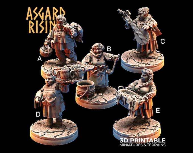 Dwarf Female Townsfolk - Norse Theme - 32mm - Asgard Rising