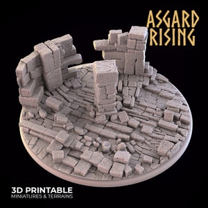 Ruins - 90mm Round Display Base - Asgard Rising