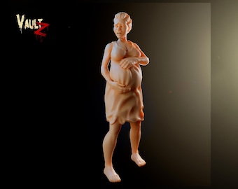 Mujer embarazada superviviente PNJ - 32 mm - VaultZ - Para juegos como Zombicide, This Is Not A Test y County Road Z