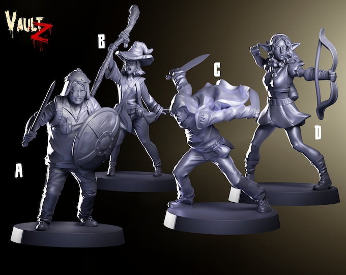 Cosplay Survivors - 32mm - VaultZ - For games like Zombicide, This Is Not A Test, County Road Z