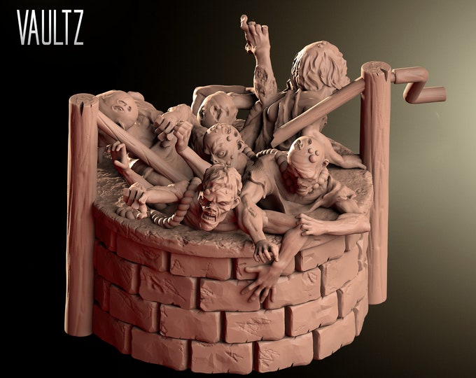 Well Zombie - 32mm - VaultZ - For games like Zombicide, This Is Not A Test, County Road Z
