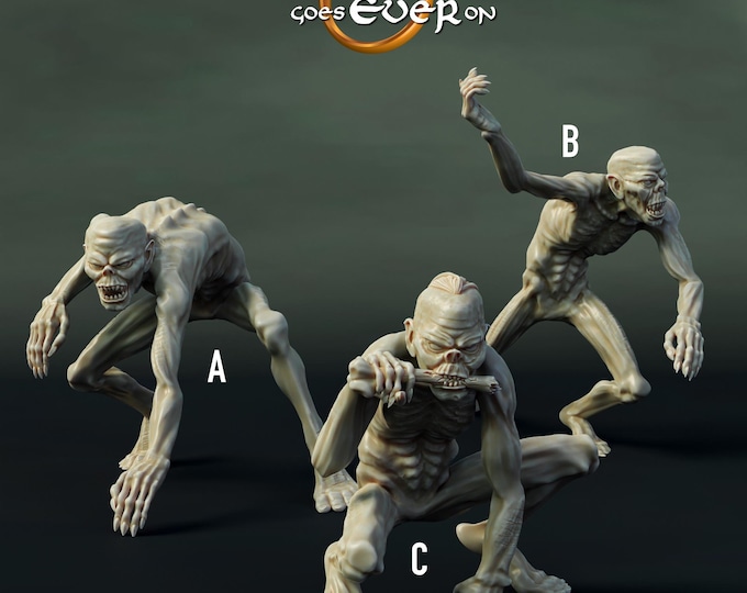 Ghouls (Zombie things? Available individually) - 28/32mm - The Printing Goes Ever On - Dungeons and Dragons - Pathfinder - Fantasy