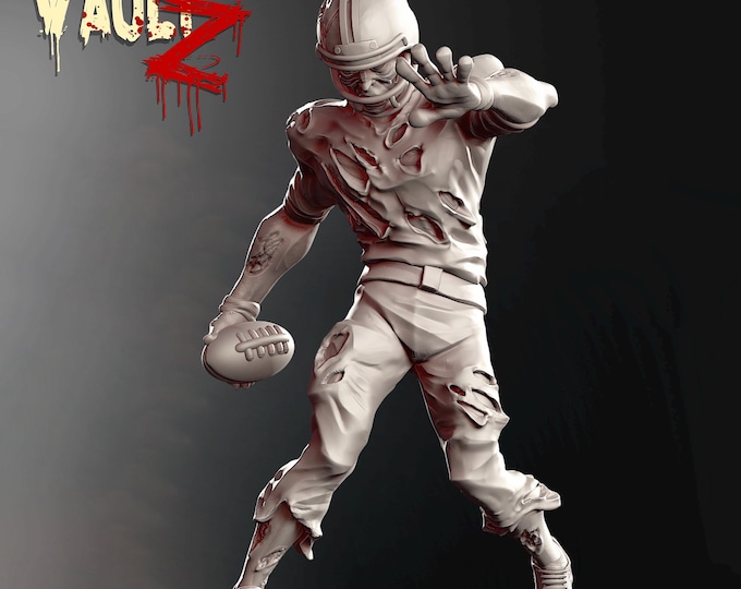 Football Zombie - 28/32mm - VaultZ - For games like Zombicide, This Is Not A Test, County Road Z