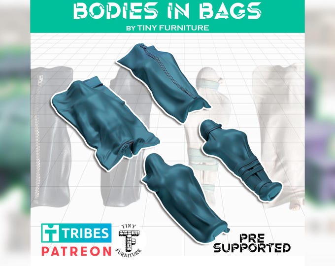 Bodies In Bags -  28mm/32mm - Tiny Furniture - UNPAINTED