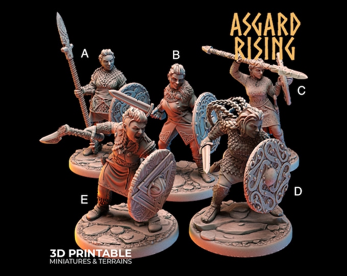 Shield Maidens (No Helmets) - Norse Theme - 32mm - Asgard Rising