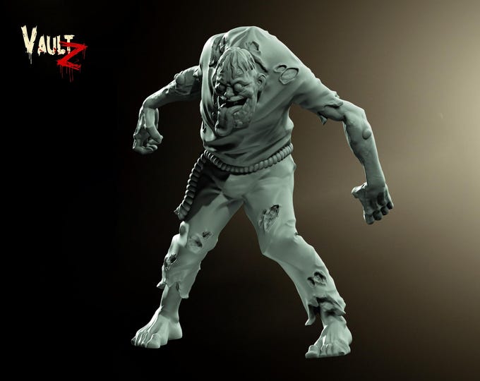 Gecko Zombie - 28mm or 32mm - VaultZ - For games like Zombicide, This Is Not A Test, County Road Z