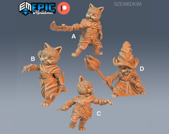 Cat Folk - 28mm Scale - Epic Miniatures - More options on the second and third pictures!