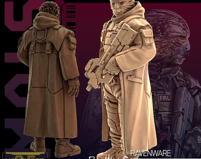 Ravenware (2 poses available) - 28/32mm - Unit9 - Cyberpunk/science Fiction/Futuristic/Cybernetics miniatures