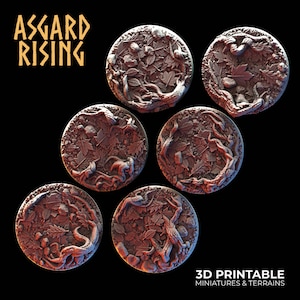 Forest Liter Bases  - Set of 8 - 25mm Diameter - Asgard Rising - From the Viking Ranger Set
