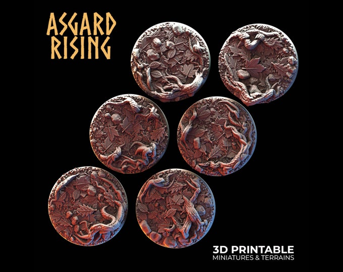 Forest Liter Bases  - Set of 8 - 25mm Diameter - Asgard Rising - From the Viking Ranger Set