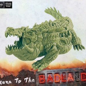Mutant Gator - 28 or 32mm - Post-Apocalyptic - Return To The Badlands - EC3D Designs - Great for Games like Fallout Wasteland Warfare!