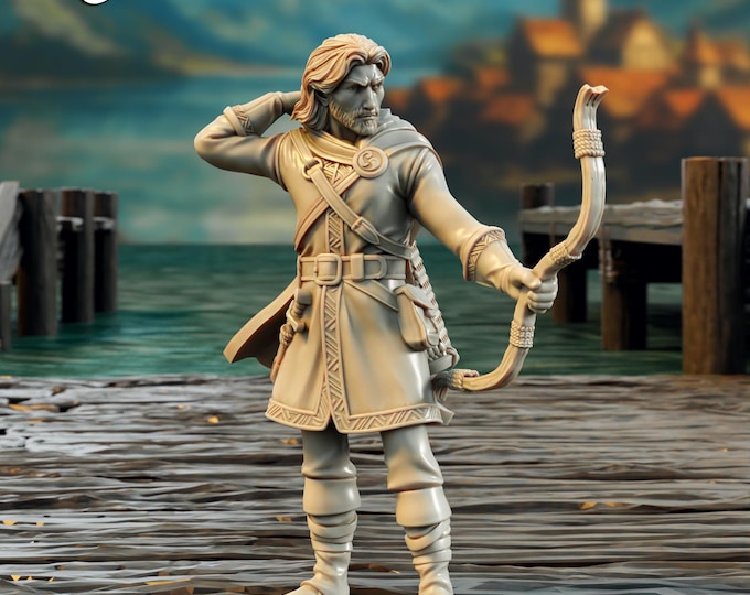 Brand the Marksman Archer  - 28mm/32mm - The Printing Goes Ever On - Dungeons and Dragons - Pathfinder - Fantasy - Driftport Town