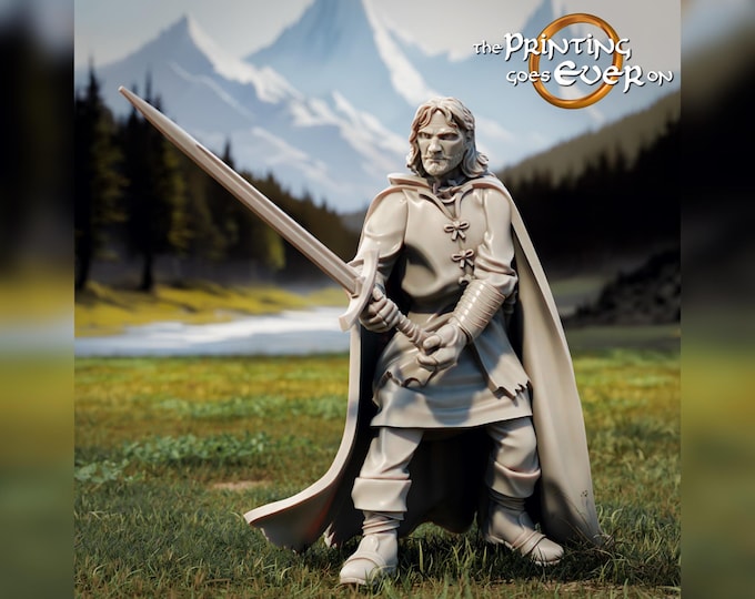 King Aranglor Fighting or Traveling Poses - 28mm - The Printing Goes Ever On - Dungeons and Dragons - Pathfinder - Fantasy