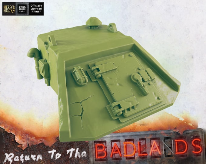 Wasteland Bunker Door - 28 or 32mm - Post-Apocalyptic - Return To The Badlands - EC3D Designs - Great for Fallout Wasteland Warfare!