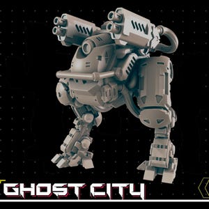 Small Security Mech - Cyberpunk Theme - 28mm or 32mm Scale - Ghost City