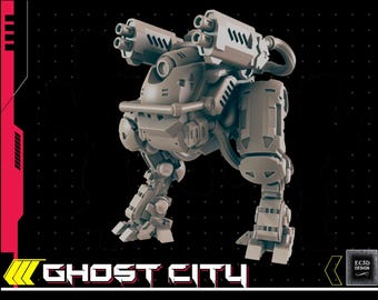 Small Security Mech - Cyberpunk Theme - 28mm or 32mm Scale - Ghost City