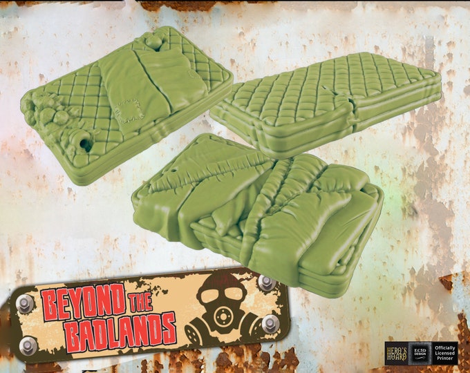 Ruined Mattresses (Raider Beds) - Post-Apocalyptic - 28 or 32mm - EC3D Designs - Beyond The Badlands