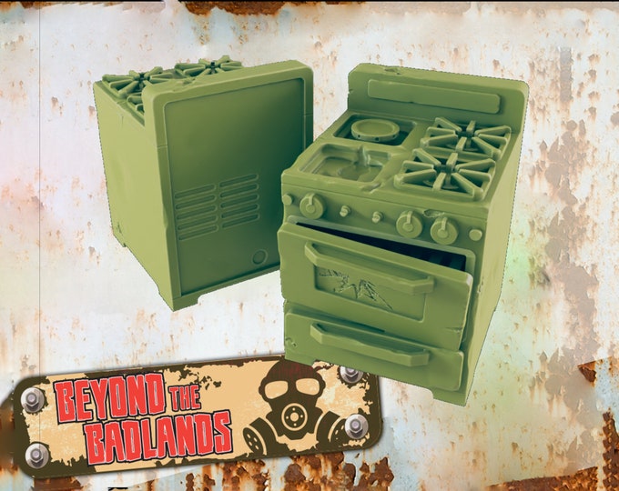 Stove (Damaged or Destroyed) - Post-Apocalyptic - 28 or 32mm - EC3D Designs - Beyond The Badlands