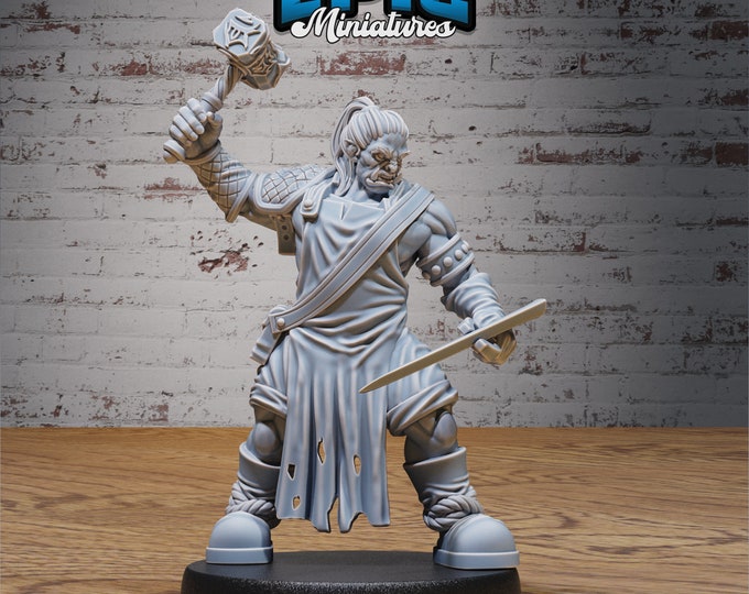 Orc Villager Blacksmith - 28mm Scale - Epic Miniatures - Festival Village