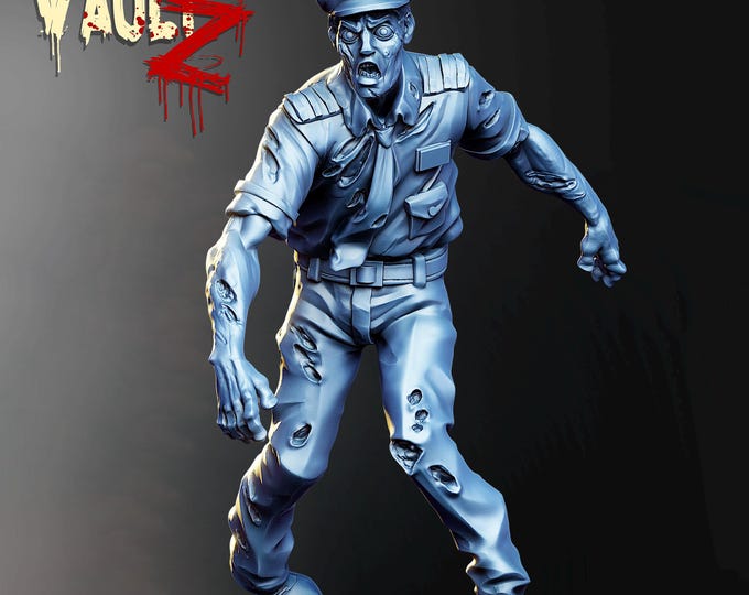 Airline Pilot Zombie 28/32mm - VaultZ -  Dead Terminal - For games like Zombicide, This Is Not A Test, County Road Z