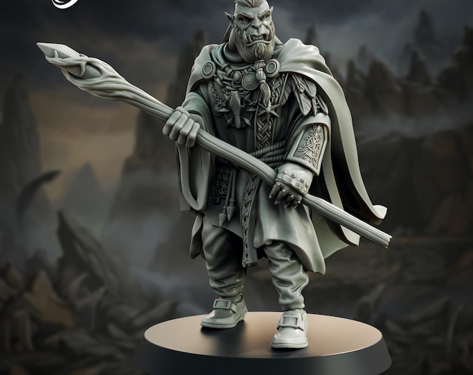 Orc Storm Chanter - 28/32mm - The Printing Goes Ever On - Dungeons and Dragons - Pathfinder - Fantasy