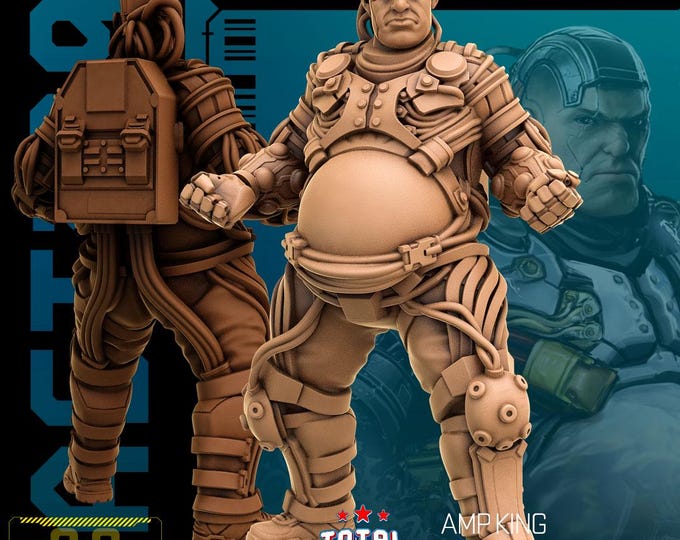 Amp King (Two poses available!) - 28/32mm - Unit9 - Cyberpunk/science Fiction/Futuristic/Cybernetics miniatures